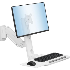 image:imageMountIt MedHub WallMounted Medical Workstation  Height Adjustable Monitor amp Keyboard Arm with Folding Tray Sliding Mouse Pad VESA Mount  Ideal for Clinics Exam Rooms amp Dental Environments