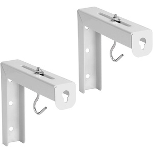 image:imageMountIt Projector Screen Wall Mount LBrackets  Wall Hanging Bracket For Home Projector and Movie Screens 6 inch Adjustable Mounting Hooks for Projection Screen 1 Pair Black 66 Lb Capacity EachWhite