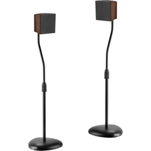image:imageMountIt Universal Speaker Stands Adjustable Height 30 to 408 Inches Surround Sound Speaker Stands for Satellite and Bookshelf Speakers HeavyDuty Construction Supports 10 lbs Each 1 Pair