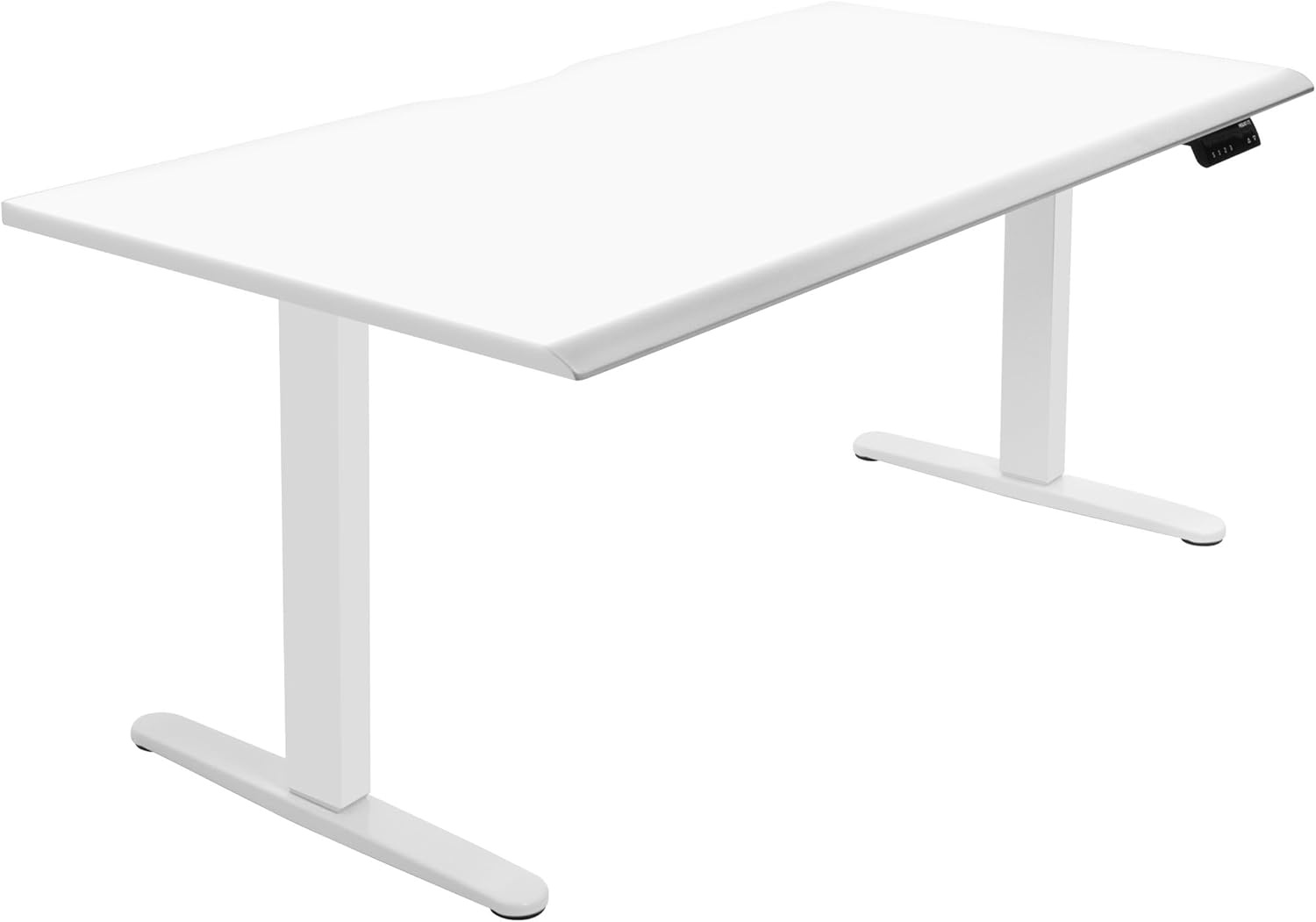 image:imageMountIt 72 White Electric Standing Desk ExtraLarge Adjustable Height Sit Stand Desk for Home Office or Studio with Memory Presets Beveled Edge OnePiece TopWhite