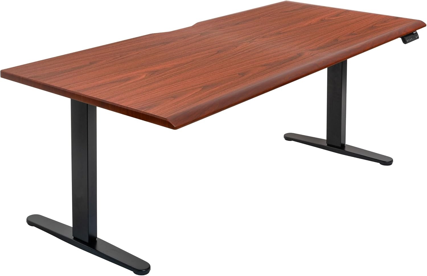 image:imageMountIt 72 White Electric Standing Desk ExtraLarge Adjustable Height Sit Stand Desk for Home Office or Studio with Memory Presets Beveled Edge OnePiece TopHazelnut