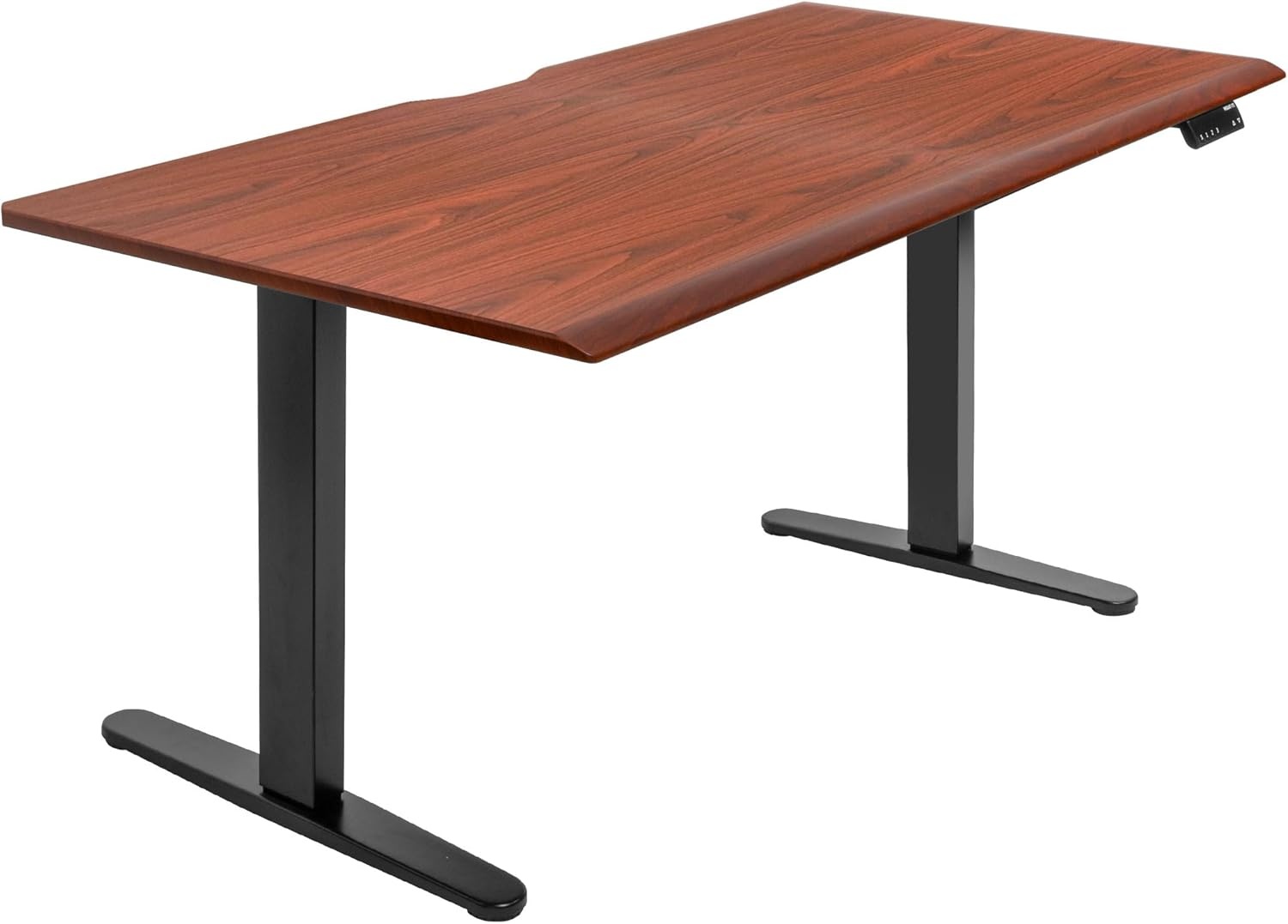 image:imageMountIt 72 White Electric Standing Desk ExtraLarge Adjustable Height Sit Stand Desk for Home Office or Studio with Memory Presets Beveled Edge OnePiece TopHazelnut