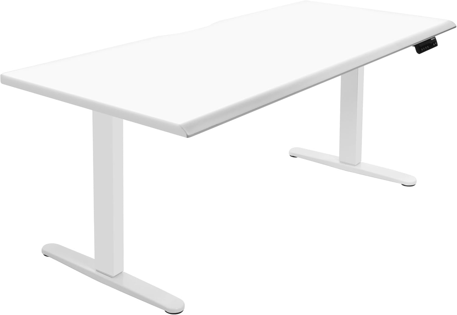 image:imageMountIt 72 White Electric Standing Desk ExtraLarge Adjustable Height Sit Stand Desk for Home Office or Studio with Memory Presets Beveled Edge OnePiece TopWhite