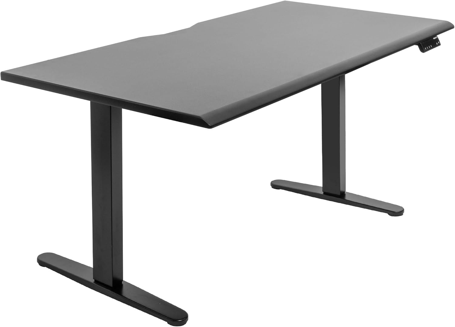 image:imageMountIt 72 White Electric Standing Desk ExtraLarge Adjustable Height Sit Stand Desk for Home Office or Studio with Memory Presets Beveled Edge OnePiece TopBlack