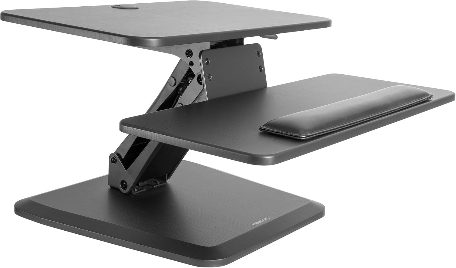 image:imageMountIt Compact Standing Desk Riser Height Adjustable Desktop Sit Stand Workstation with Gas Spring Tabletop Stand Up Desk with Keyboard Tray Black