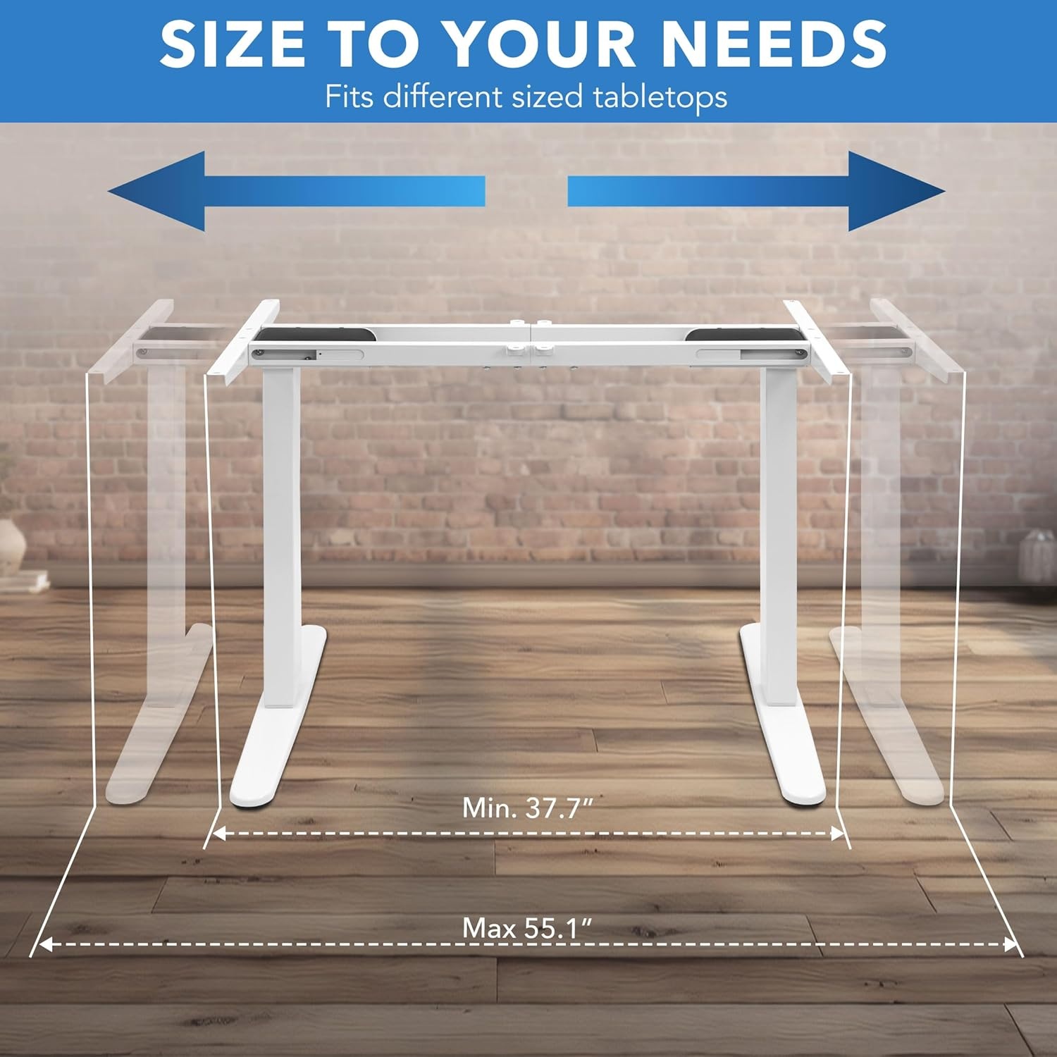 image:imageMountIt Dual Motor Electric Standing Desk Frame Height Adjustable Sit Stand Desk Legs 283472 220 lbs Capacity 3 Memory Presets AntiCollision ANSIBIFMA Certified Quiet lt50dB White