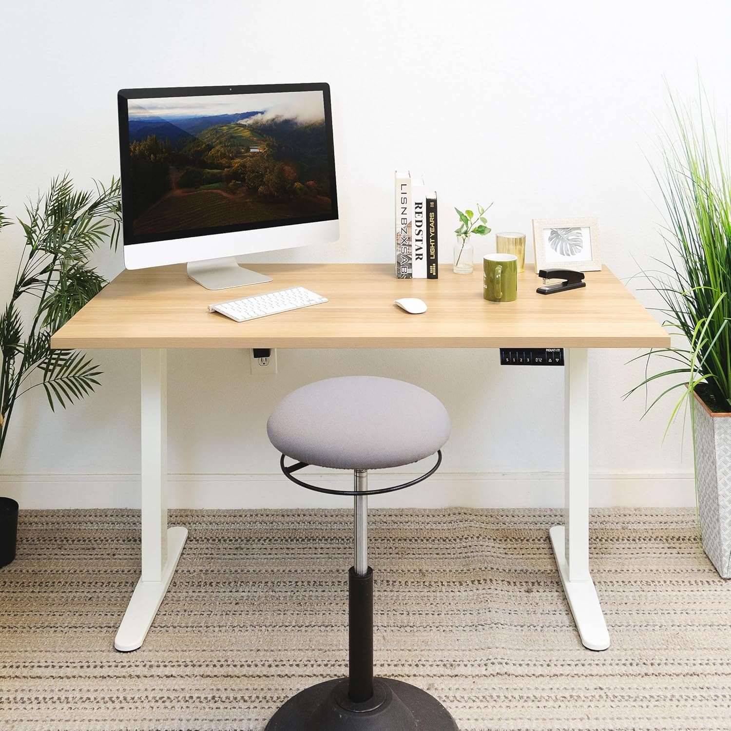 image:imageMountIt Dual Motor Electric Standing Desk Frame Height Adjustable Sit Stand Desk Legs 283472 220 lbs Capacity 3 Memory Presets AntiCollision ANSIBIFMA Certified Quiet lt50dB White