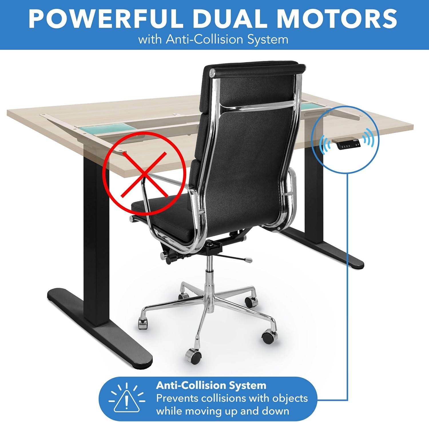 image:imageMountIt Dual Motor Electric Standing Desk Frame Height AdjustableBlack