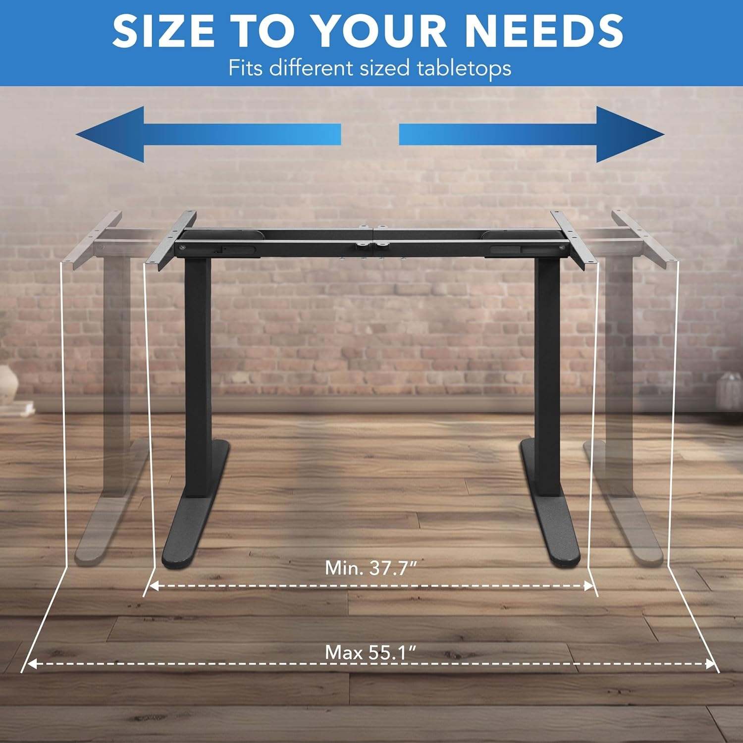 image:imageMountIt Dual Motor Electric Standing Desk Frame Height AdjustableBlack