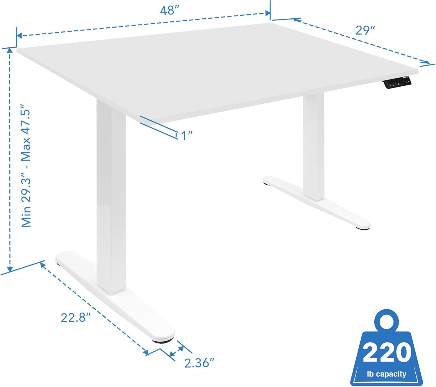 image:imageMountIt Dual Motor Electric Standing Desk with 48 Tabletop