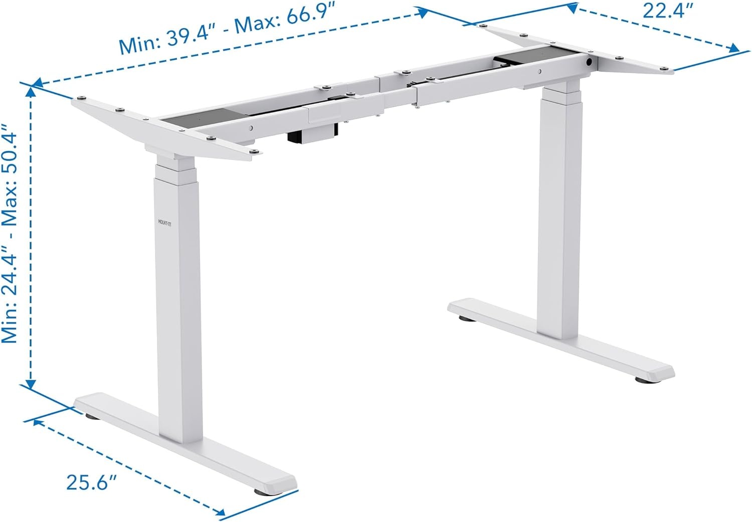 image:imageMountIt Electric Standing Desk Frame Dual Motor Standing Desk Legs Desk Frame Only Digital Screen Base Adjustable Computer Office Desk DIY Automatic Heavy Duty Black Rises to 504 Max HeightWhite