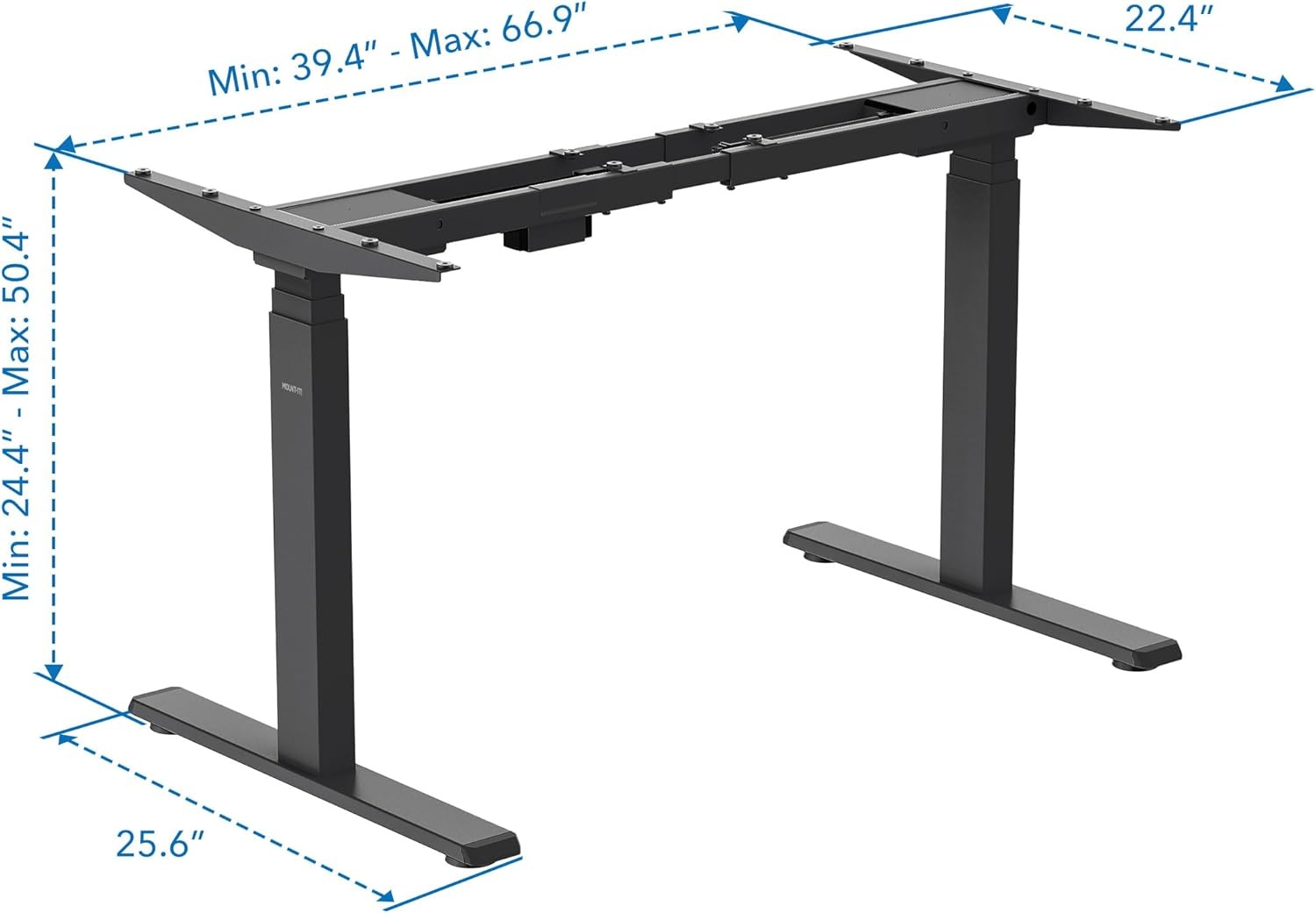 image:imageMountIt Electric Standing Desk Frame Dual Motor Standing Desk Legs Desk Frame Only Digital Screen Base Adjustable Computer Office Desk DIY Automatic Heavy Duty Black Rises to 504 Max HeightBlack