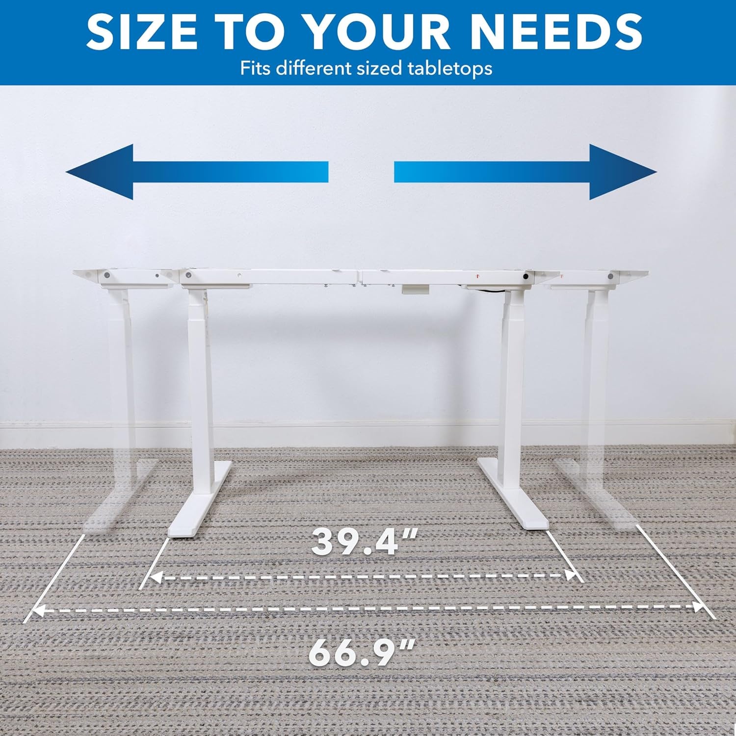 image:imageMountIt Electric Standing Desk Frame Dual Motor Standing Desk Legs Desk Frame Only Digital Screen Base Adjustable Computer Office Desk DIY Automatic Heavy Duty Black Rises to 504 Max HeightWhite