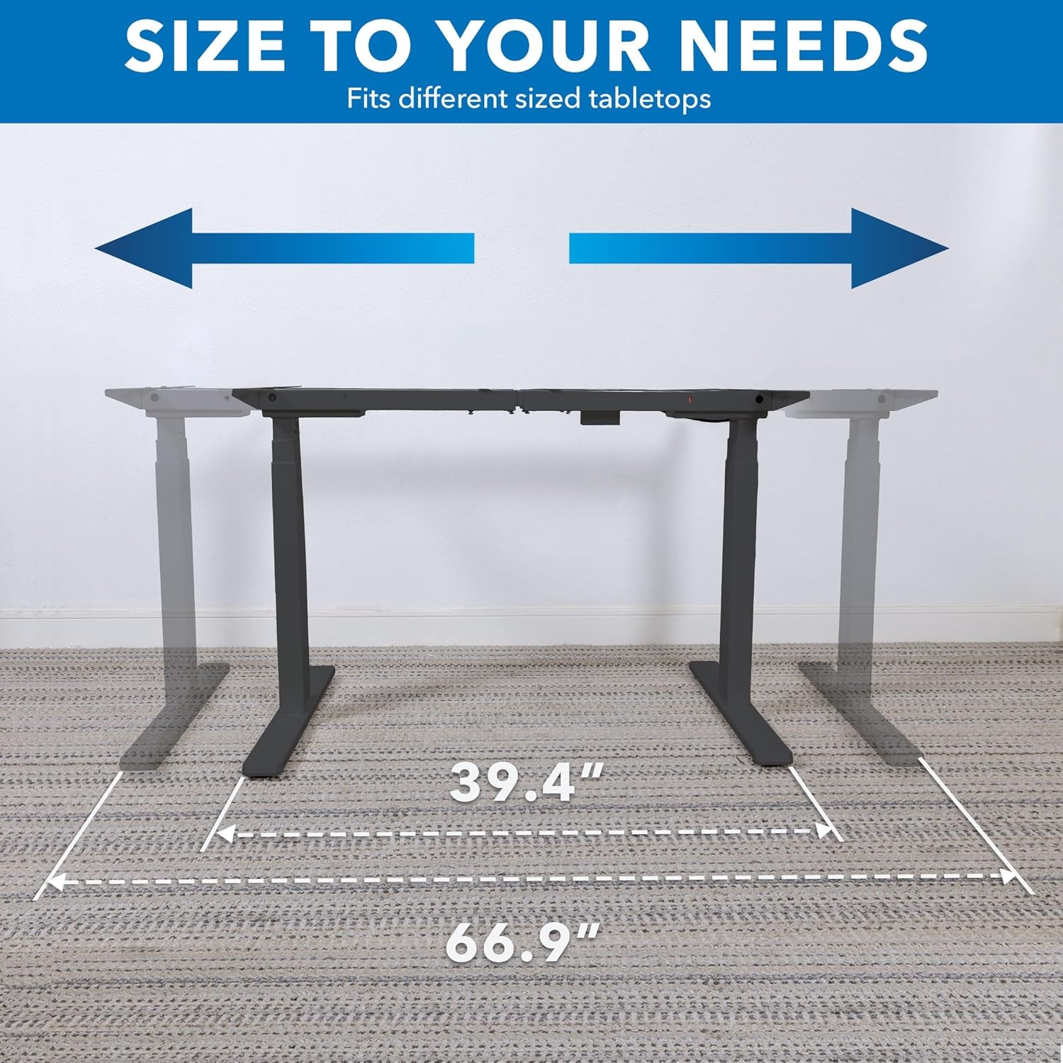 image:imageMountIt Electric Standing Desk Frame Dual Motor Standing Desk Legs Desk Frame Only Digital Screen Base Adjustable Computer Office Desk DIY Automatic Heavy Duty Black Rises to 504 Max HeightBlack