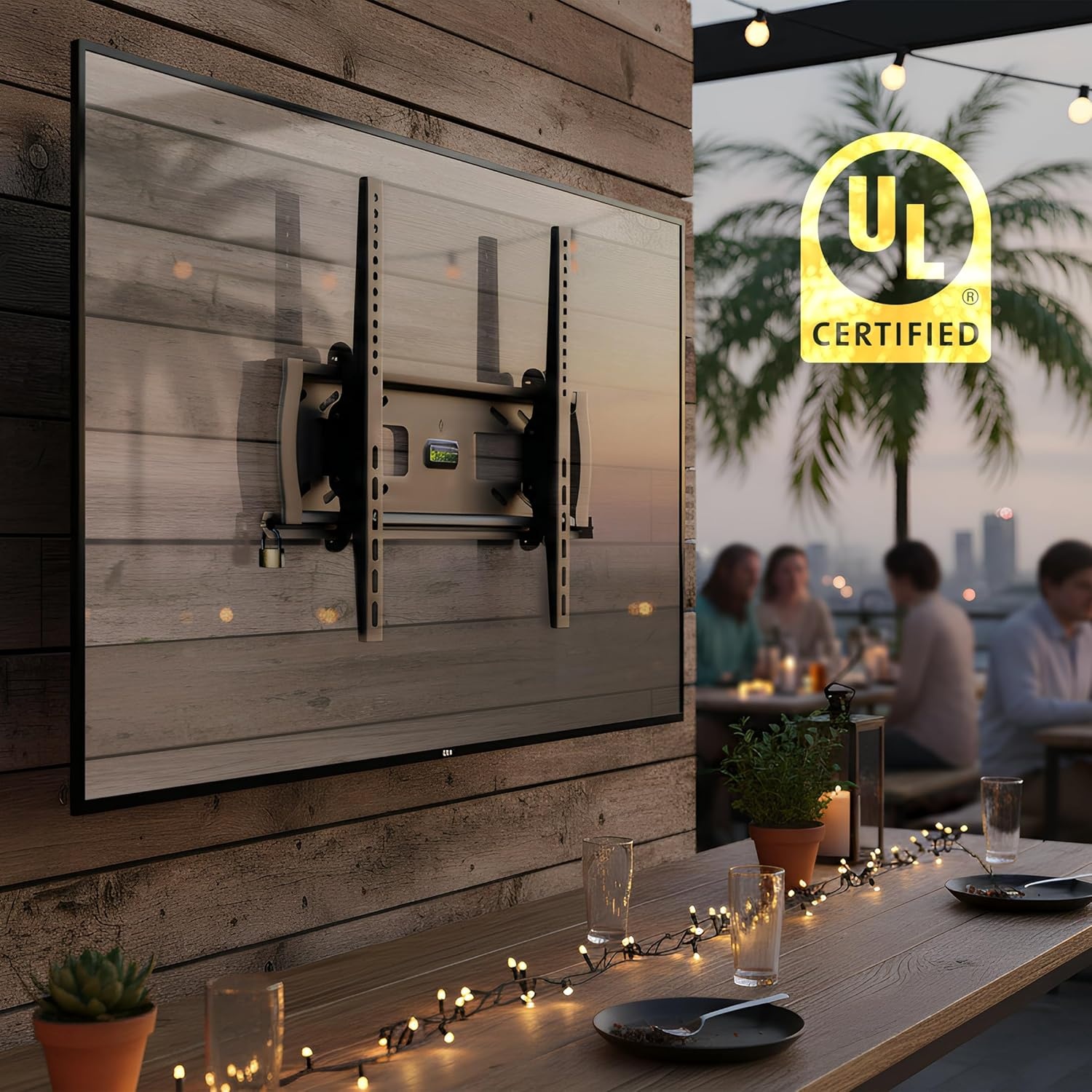 image:imageMountIt Lockable TV Wall Mount with AntiTheft Security Bar UL Certified Tilting Display Bracket for 3255 Inch Flat Screen TVs with VESA 200 400mm CommercialGrade VESA Mount Holds up to 99 lbs
