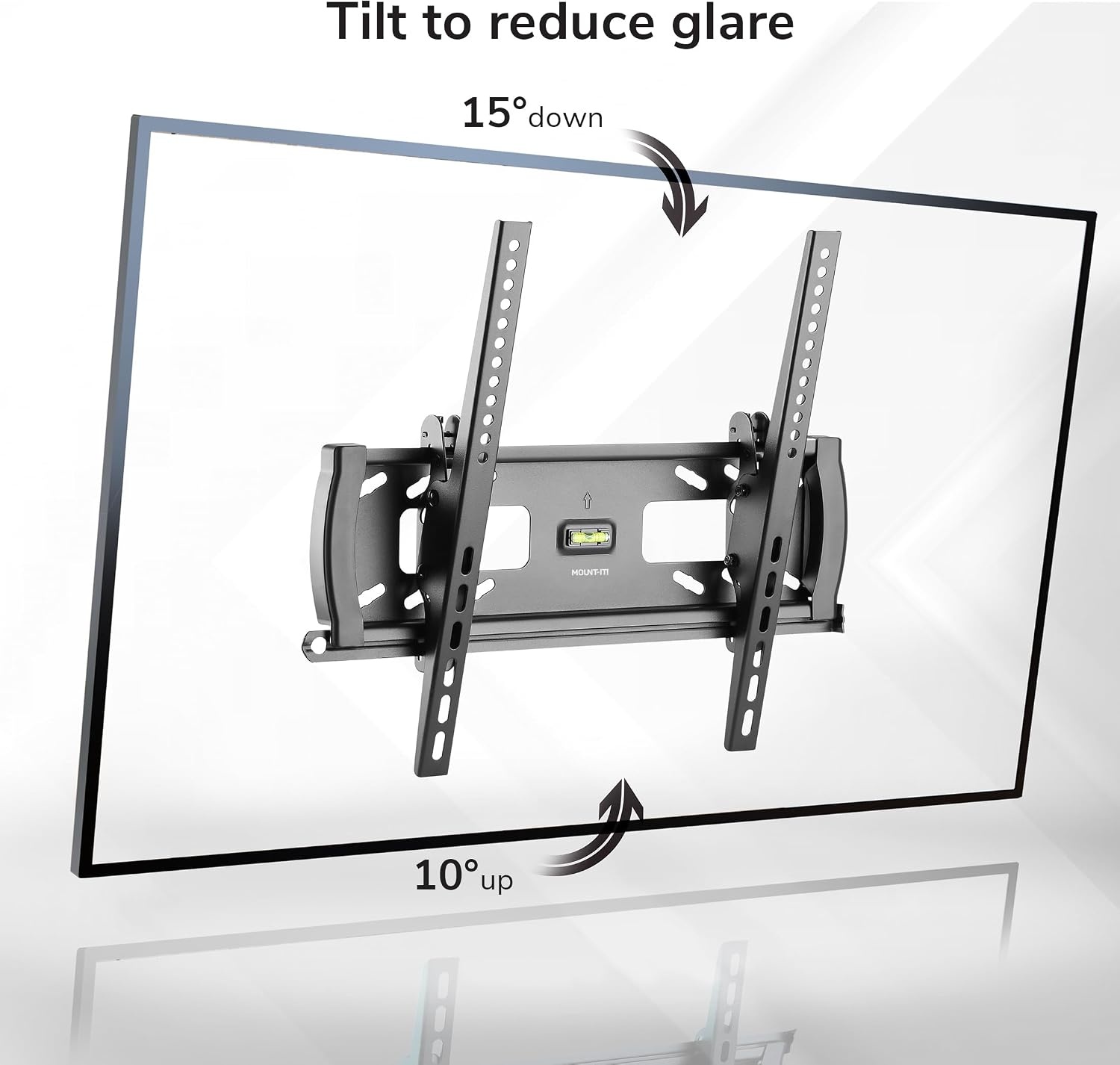 image:imageMountIt Lockable TV Wall Mount with AntiTheft Security Bar UL Certified Tilting Display Bracket for 3255 Inch Flat Screen TVs with VESA 200 400mm CommercialGrade VESA Mount Holds up to 99 lbs
