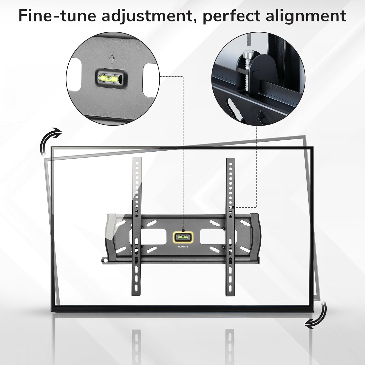 image:imageMountIt Lockable TV Wall Mount with AntiTheft Security Bar UL Certified Tilting Display Bracket for 3255 Inch Flat Screen TVs with VESA 200 400mm CommercialGrade VESA Mount Holds up to 99 lbs