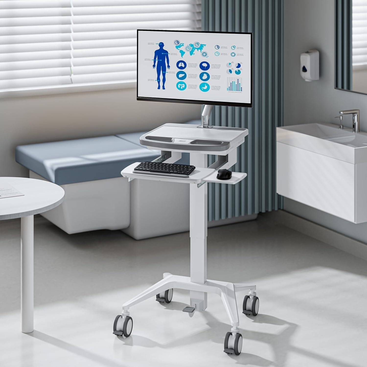 image:imageMountIt Medical Cart with Monitor Arm