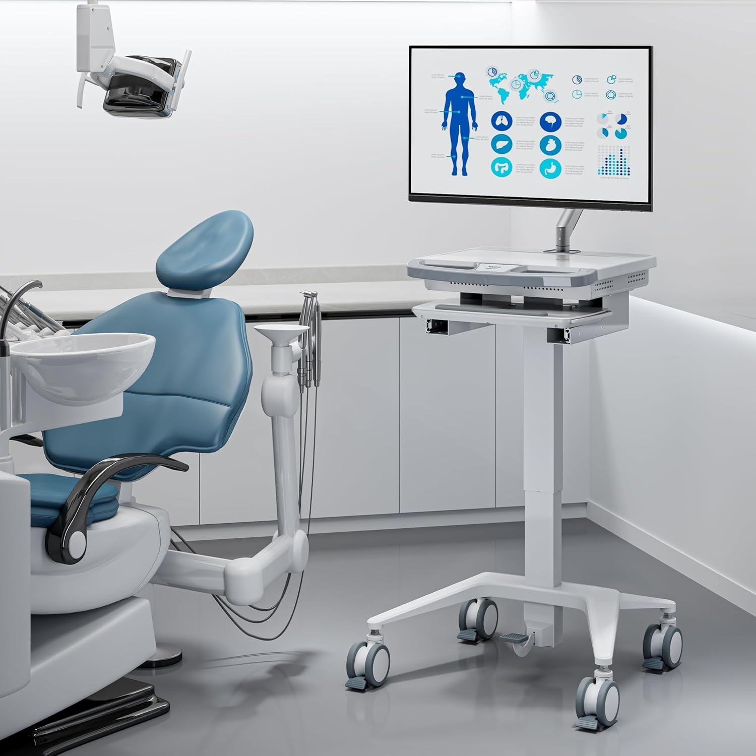 image:imageMountIt Medical Cart with Monitor Arm