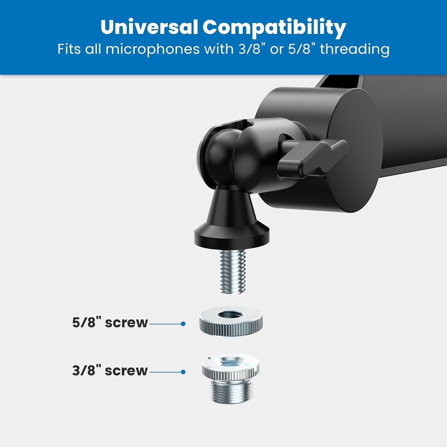 image:imageMountIt Mic Arm Microphone Boom Arm Adjustable Full Motion Mic Desk Mount for Streaming Gaming Podcast Recording 38 and 58 Compatible Height up to 333 Black