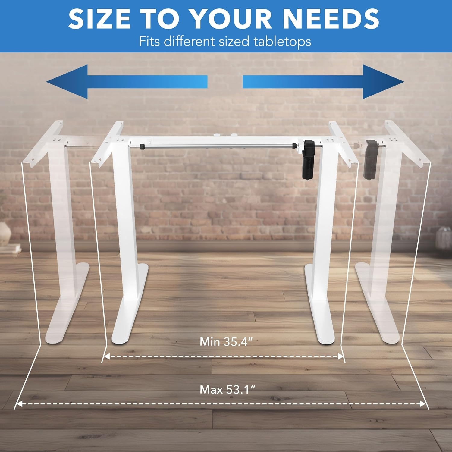 image:imageMountIt Motorized Electric Standing Desk Frame Standing Desk Legs Raise up to 465 Sit Stand Desk Legs Adjustable Height with Memory Controller Home and Office DIY Workstation in WhiteWhite