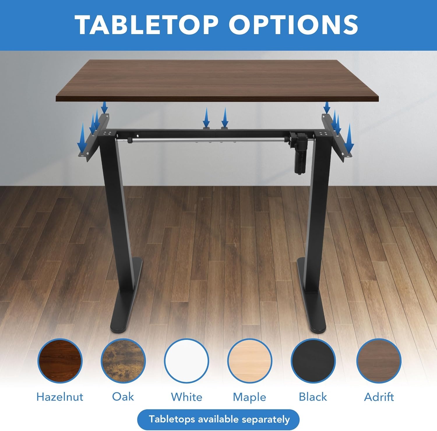 image:imageMountIt Motorized Electric Standing Desk Frame Standing Desk Legs Raise up to 465 Sit Stand Desk Legs Adjustable Height with Memory Controller Home and Office DIY Workstation in WhiteBlack