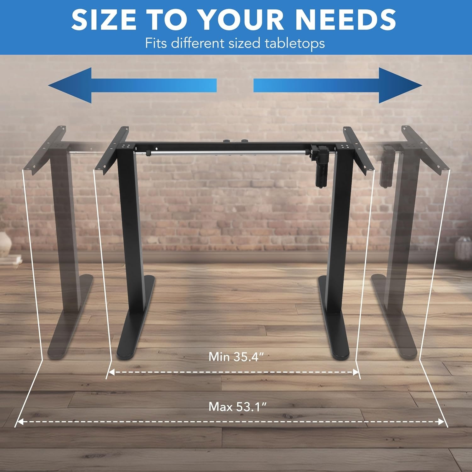 image:imageMountIt Motorized Electric Standing Desk Frame Standing Desk Legs Raise up to 465 Sit Stand Desk Legs Adjustable Height with Memory Controller Home and Office DIY Workstation in WhiteBlack