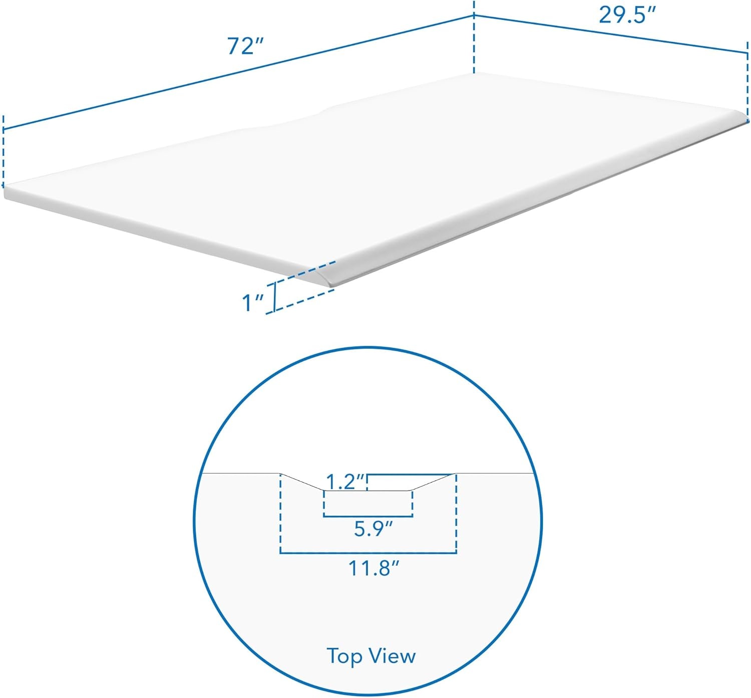 image:imageMountIt Premium Tabletop for Sit Stand Desktops 60 Wide 295 Deep 1 Thick Standing Desk Top Only with Beveled Front Edge and Cable Management CutOut Wood Table Top Slab in BlackWhite