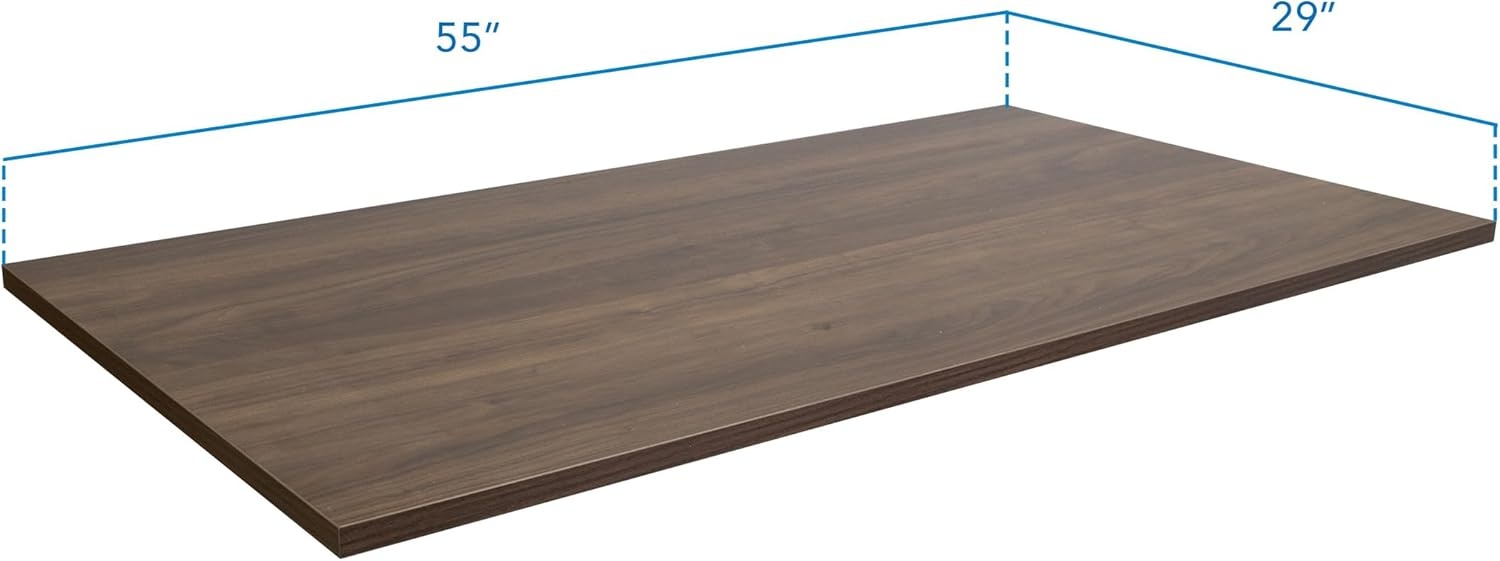 image:imageMountIt Premium Tabletop for Sit Stand Desktops 60 Wide 295 Deep 1 Thick Standing Desk Top Only with Beveled Front Edge and Cable Management CutOut Wood Table Top Slab in BlackBrown