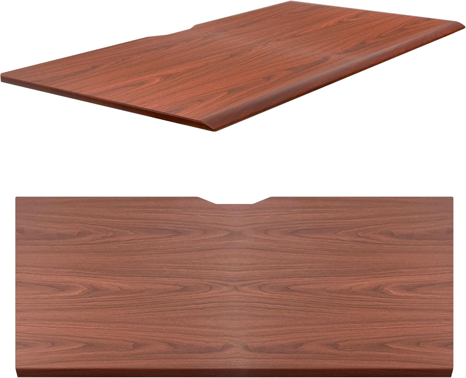 image:imageMountIt Premium Tabletop for Sit Stand Desktops 60 Wide 295 Deep 1 Thick Standing Desk Top Only with Beveled Front Edge and Cable Management CutOut Wood Table Top Slab in BlackHazelnut