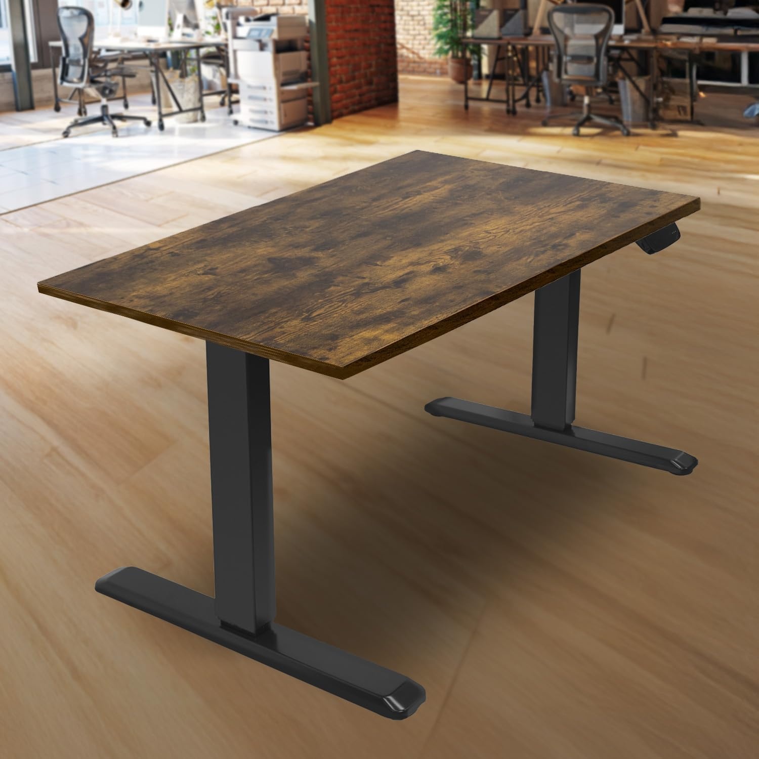 image:imageMountIt Premium Tabletop for Sit Stand Desktops 60 Wide 295 Deep 1 Thick Standing Desk Top Only with Beveled Front Edge and Cable Management CutOut Wood Table Top Slab in BlackOak