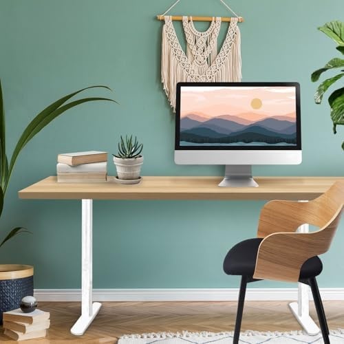 image:imageMountIt Premium Tabletop for Sit Stand Desktops 60 Wide 295 Deep 1 Thick Standing Desk Top Only with Beveled Front Edge and Cable Management CutOut Wood Table Top Slab in BlackMaple