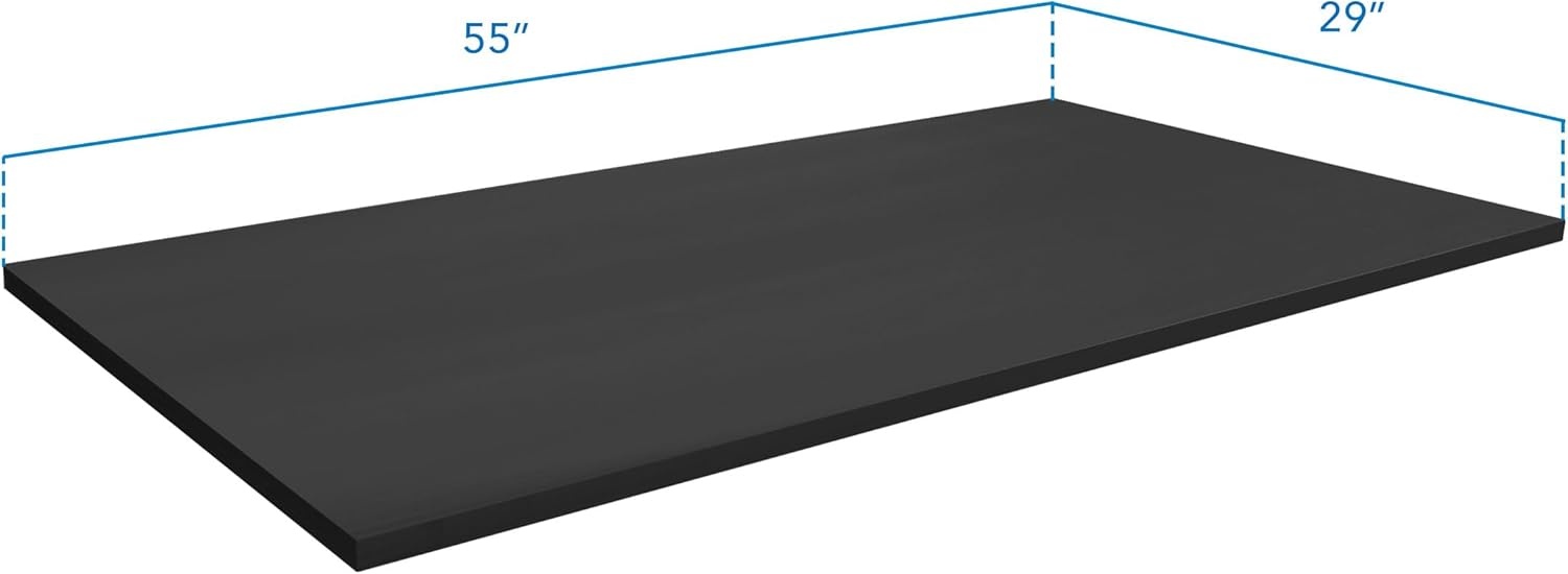 image:imageMountIt Premium Tabletop for Sit Stand Desktops 60 Wide 295 Deep 1 Thick Standing Desk Top Only with Beveled Front Edge and Cable Management CutOut Wood Table Top Slab in BlackBlack