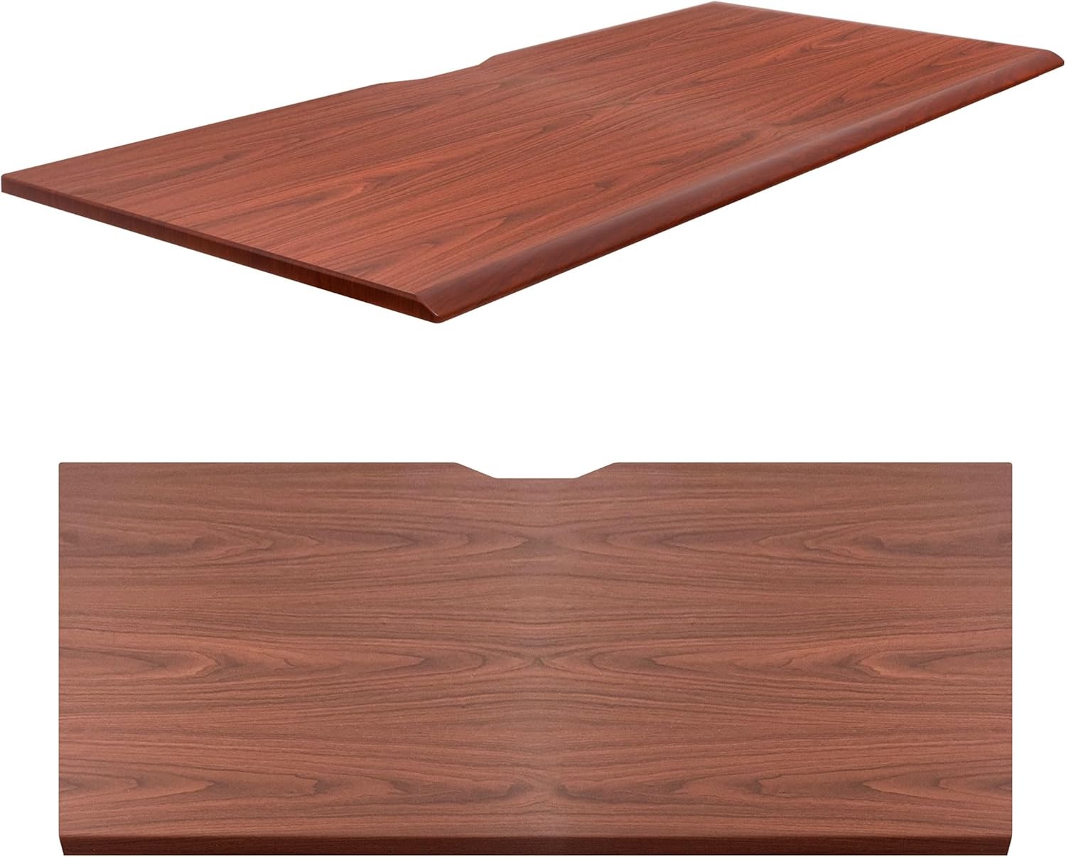 image:imageMountIt Premium Tabletop for Sit Stand Desktops 60 Wide 295 Deep 1 Thick Standing Desk Top Only with Beveled Front Edge and Cable Management CutOut Wood Table Top Slab in BlackHazelnut