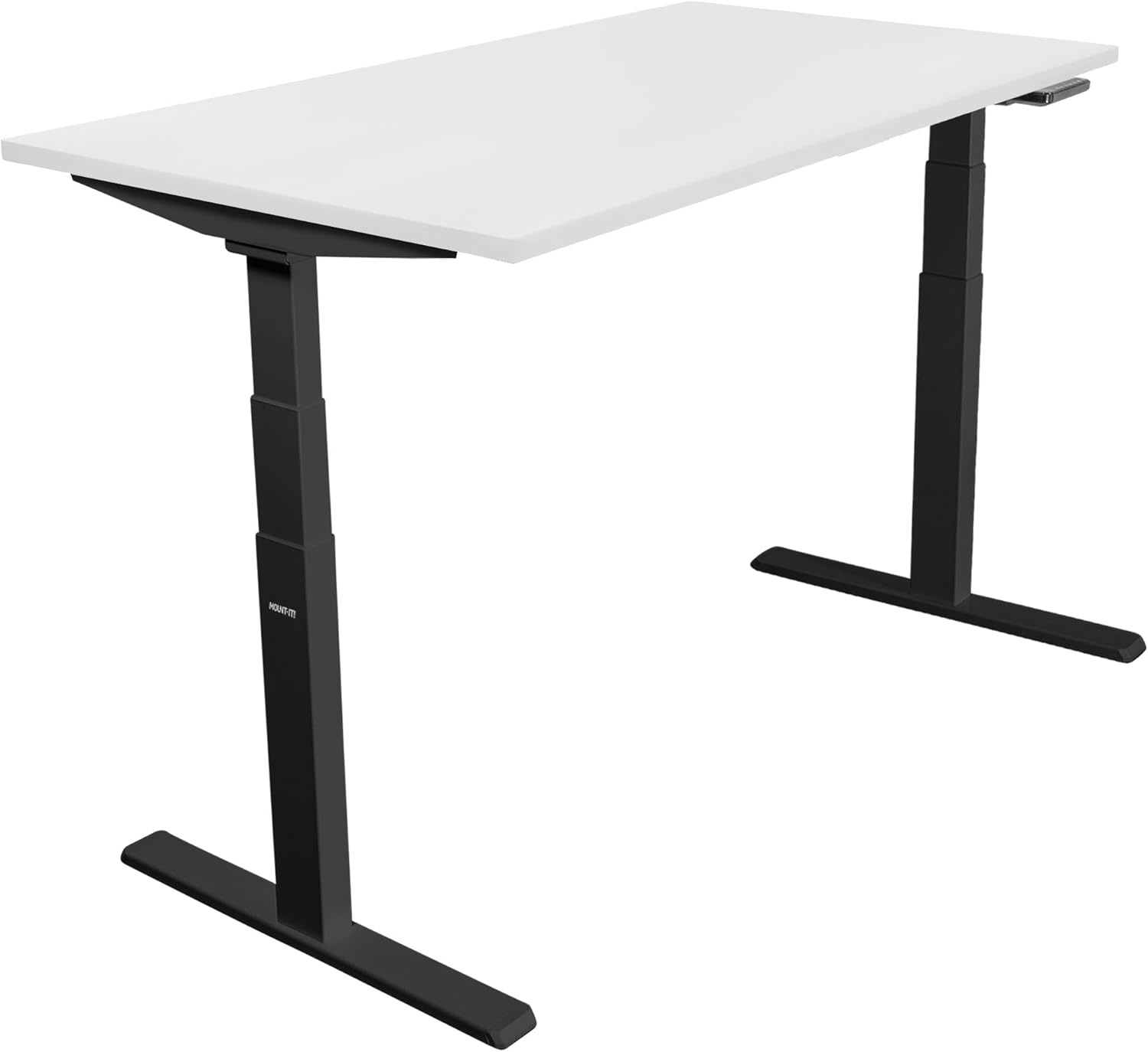 image:imageMountIt Premium Tabletop for Sit Stand Desktops 60 Wide 295 Deep 1 Thick Standing Desk Top Only with Beveled Front Edge and Cable Management CutOut Wood Table Top Slab in BlackWhite