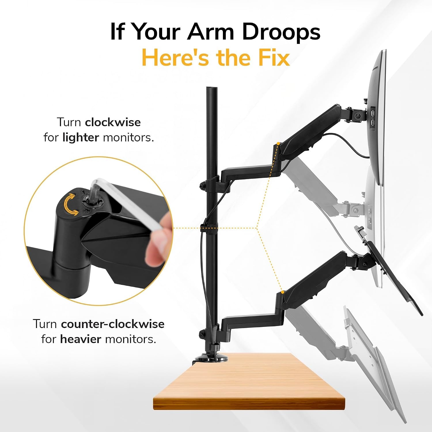 image:imageMountIt SitStand Monitor Arm Desk Mount with Keyboard Tray Single Monitor Fits Up to 32 Height Adjustable Gas Spring Full Motion Articulating Arm Clamp or Grommet Black
