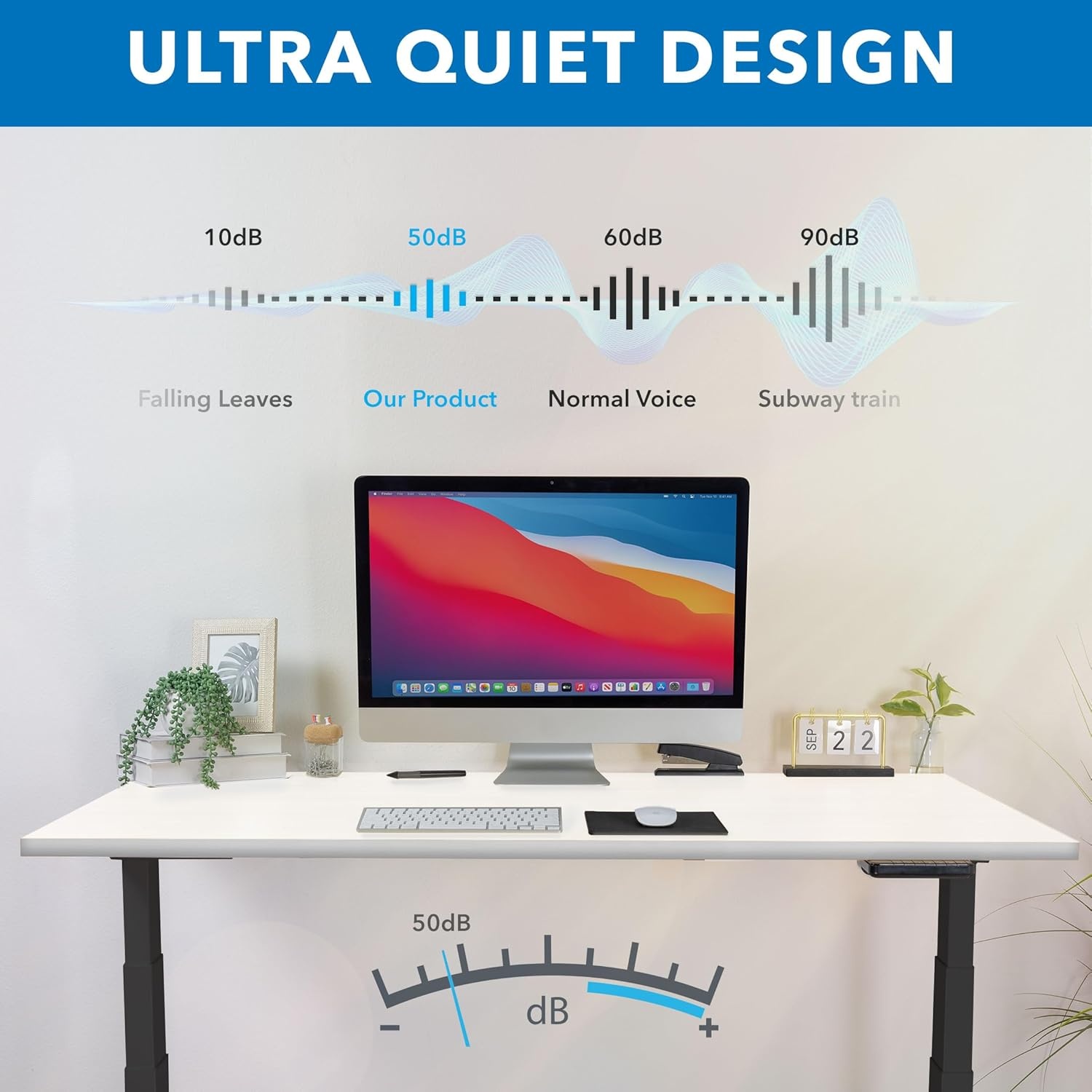 image:imageMountIt Ultimate Dual Motor Electric Standing Desk with 48 Tabletop Black Frame White Tabletop