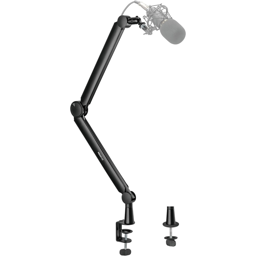image:imageMountIt Mic Arm Microphone Boom Arm Adjustable Full Motion Mic Desk Mount for Streaming Gaming Podcast Recording 38 and 58 Compatible Height up to 333 Black