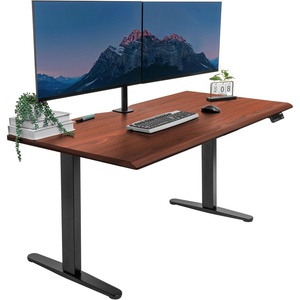 image:imageMountIt 72 White Electric Standing Desk  ExtraLarge Adjustable Height Sit Stand Desk for Home Office or Studio with Memory Presets Beveled Edge OnePiece TopHazelnut