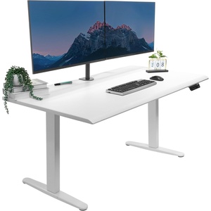 image:imageMountIt 72 White Electric Standing Desk  ExtraLarge Adjustable Height Sit Stand Desk for Home Office or Studio with Memory Presets Beveled Edge OnePiece TopWhite