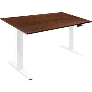 image:imageMountIt Dual Motor Electric Standing Desk with 55 Tabletop  White Base Hazelnut Tabletop