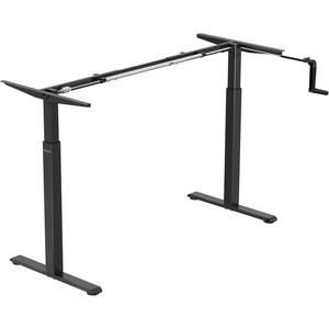 image:imageMountIt Manual Standing Desk Frame with Hand Crank Adjustable Height SitStand Desk Base for 4872 Inch Tops 132 lb Capacity PowerFree Ergonomic Frame Black Frame Only