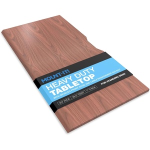 image:imageMountIt Premium Tabletop for Sit Stand Desktops 60 Wide 295 Deep 1 Thick Standing Desk Top Only with Beveled Front Edge and Cable Management CutOut  Wood Table Top Slab in BlackHazelnut