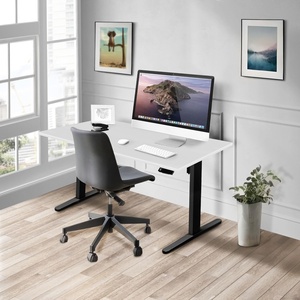 image:imageMountIt Premium Tabletop for Sit Stand Desktops 60 Wide 295 Deep 1 Thick Standing Desk Top Only with Beveled Front Edge and Cable Management CutOut  Wood Table Top Slab in BlackWhite