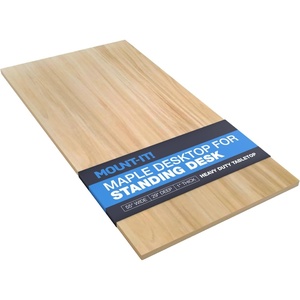 image:imageMountIt Premium Tabletop for Sit Stand Desktops 60 Wide 295 Deep 1 Thick Standing Desk Top Only with Beveled Front Edge and Cable Management CutOut  Wood Table Top Slab in BlackMaple