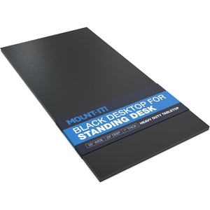 image:imageMountIt Premium Tabletop for Sit Stand Desktops 60 Wide 295 Deep 1 Thick Standing Desk Top Only with Beveled Front Edge and Cable Management CutOut  Wood Table Top Slab in BlackBlack