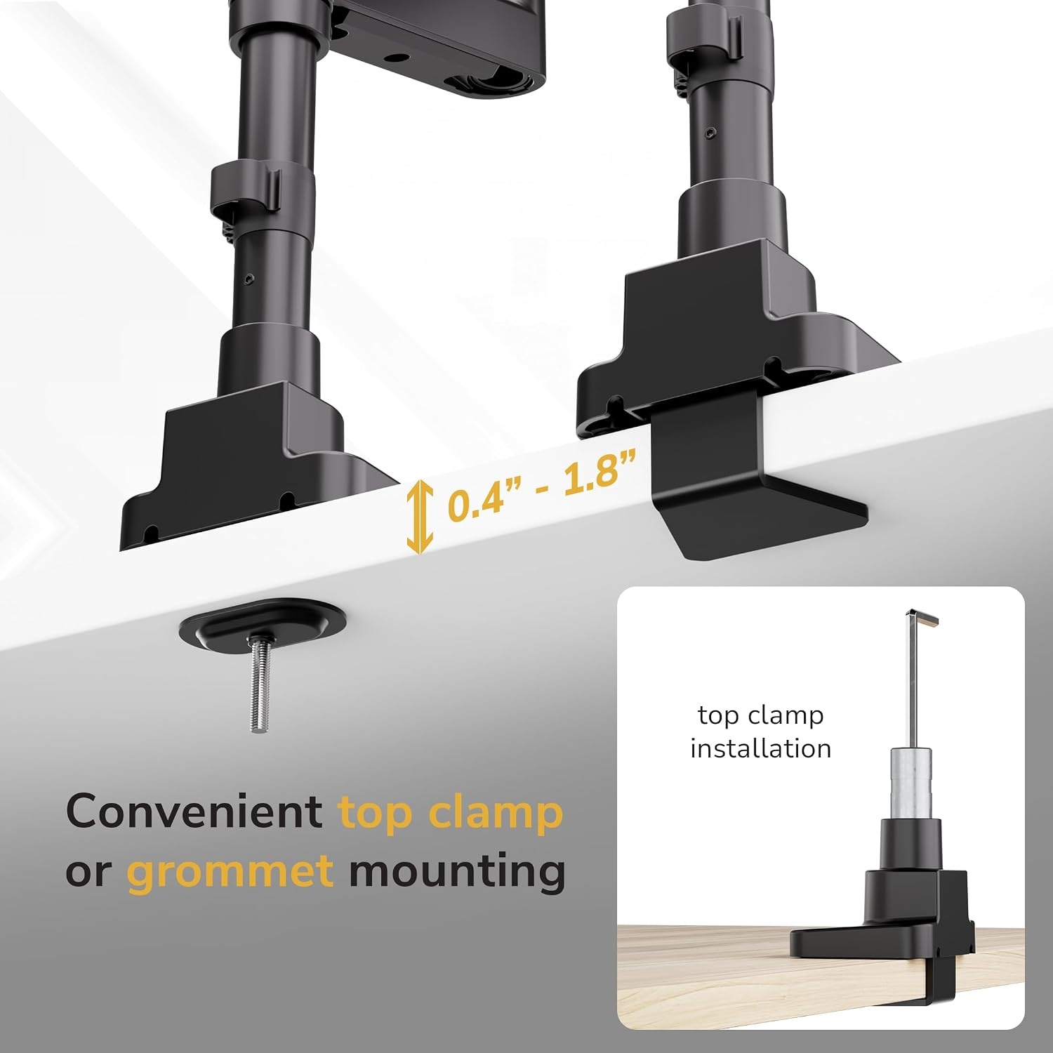 image:imageMountIt HeavyDuty 21 Triple Monitor Mount Stacked Ultrawide Desk Monitor Arm for One 49 Screen Two 35 Monitors 44 lb Gas Spring Arms Clamp amp Grommet Mount