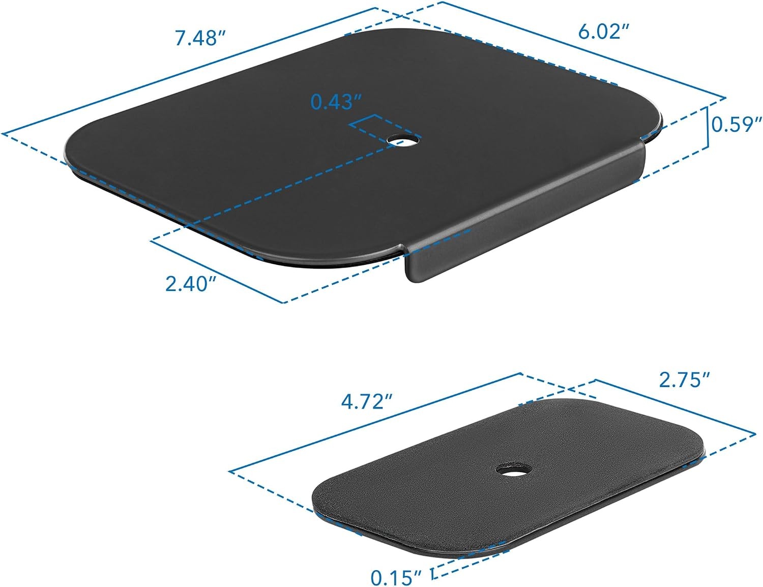 image:imageMountIt Monitor Mount Reinforcement Plate Steel Desk Protector for Glass and Thin Tabletops Compatible with CClamp and Grommet Mounts AntiSkid EVA Pads Supports MultiMonitor Setups