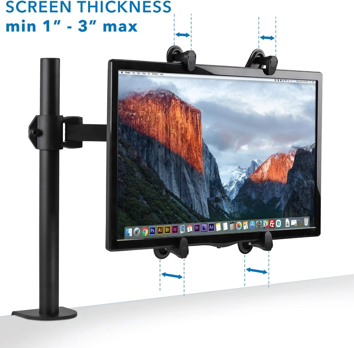 image:imageMountIt NonVESA Monitor Mount Adapter Kit Universal VESA Mount Adapter for 1327 Inch LCD LED Screens Converts to 75x75 amp 100x100 Heavy Duty Steel Bracket for Desk