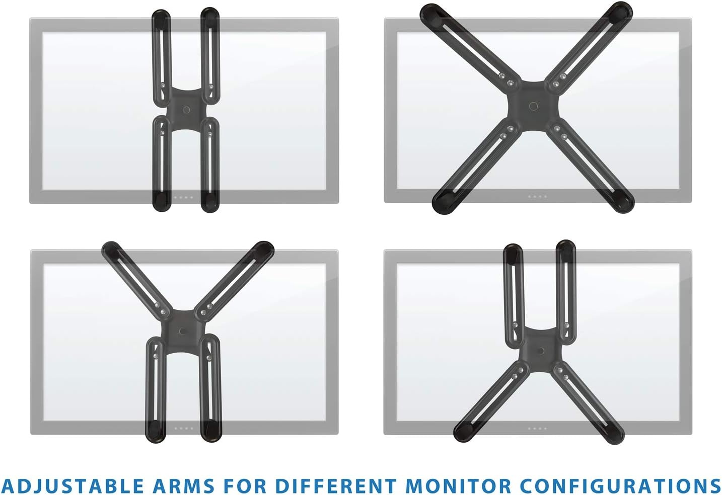 image:imageMountIt NonVESA Monitor Mount Adapter Kit Universal VESA Mount Adapter for 1327 Inch LCD LED Screens Converts to 75x75 amp 100x100 Heavy Duty Steel Bracket for Desk